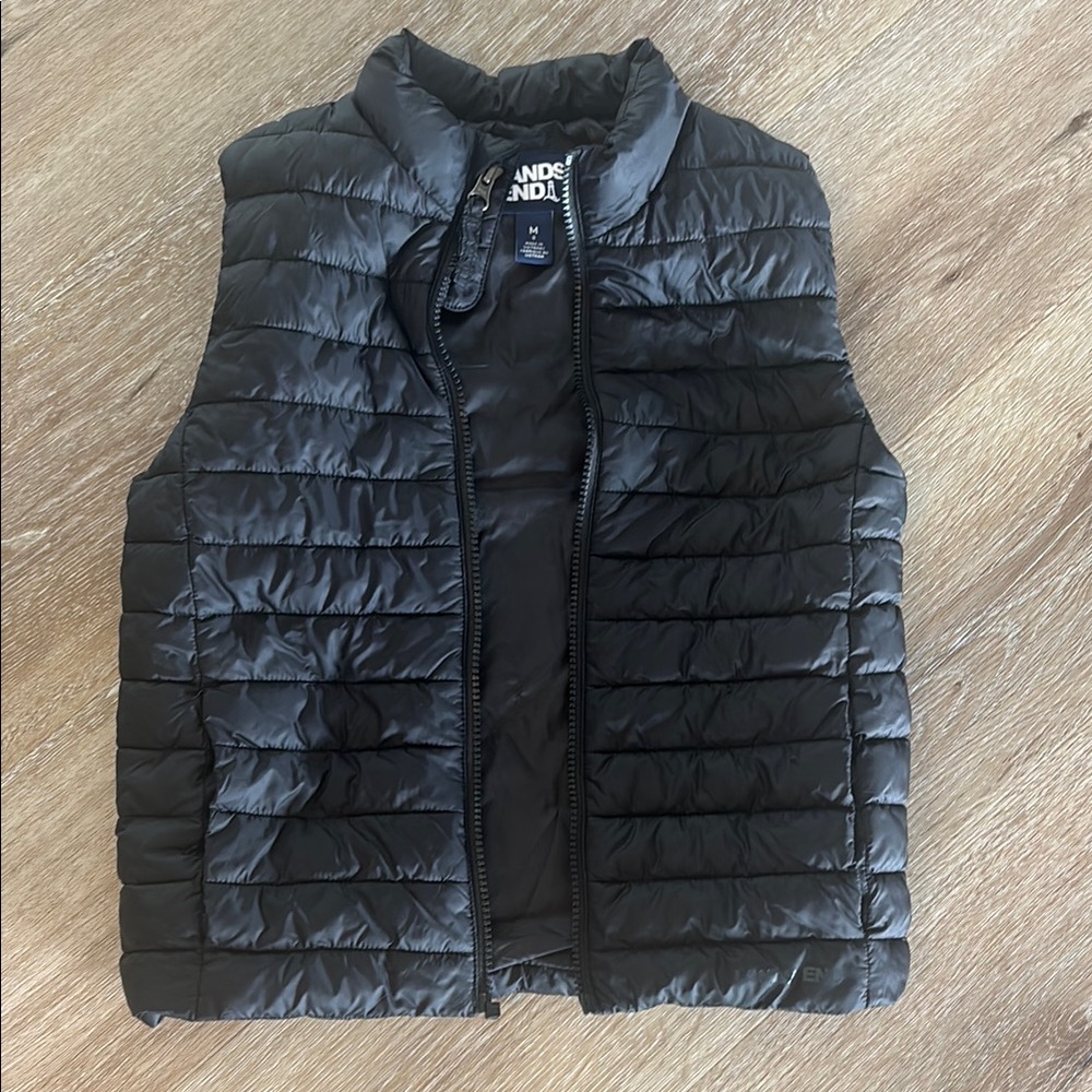 Lands' End Quilted Black Vest